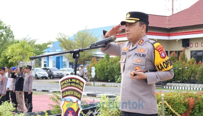 Kapolres Barsel Pimpin Apel Pagi dan Halalbihalal, Perkuat Soliditas Personel